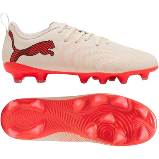 PUMA Future 9 Play Grass/Artificial Grass Football Boots (MG) Kids Off White Black Pink