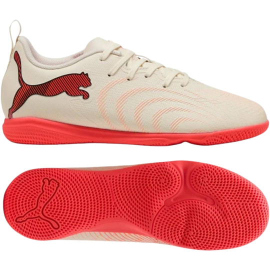 PUMA Future 9 Play Indoor Football Boots (IN) Kids Off White Black Pink
