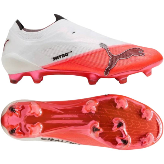 PUMA Ultra Nitro 7 Ultimate Veterloze Gras Voetbalschoenen (FG) Wit Felrood Zwart