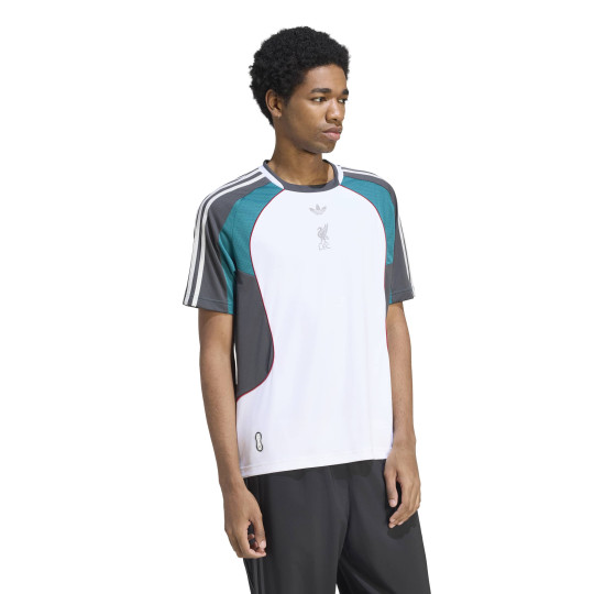 adidas Liverpool Originals Pre-Match Trainingsshirt Wit Turquoise Donkergrijs Zilver