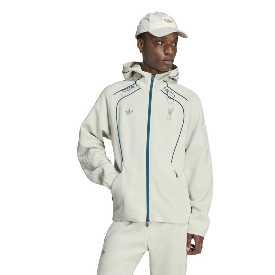 adidas Liverpool Originals Trainingsjack Lichtgrijs Turquoise Zilver
