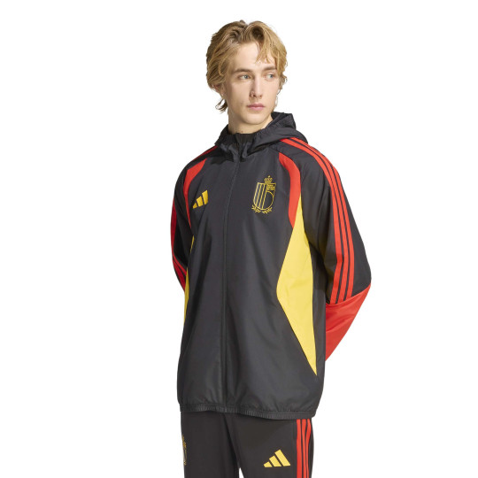 adidas Belgium All Weather Jacket 2026-2028 Black Yellow Red