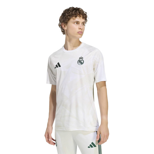 Maillot d'entraînement d'avant-match adidas Real Madrid 2026-2027 blanc noir
