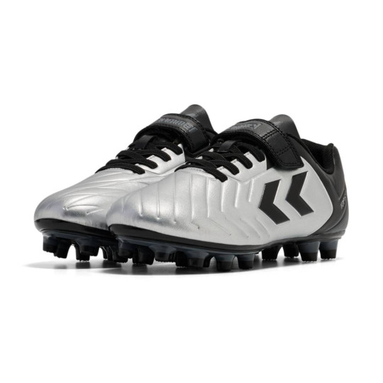 hummel TOP STAR VC 2.0 Gras Voetbalschoenen (FG) Kids Zilver Zwart