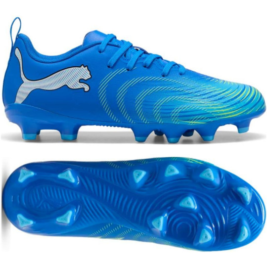 PUMA Future 9 Play Gras / Kunstgras Voetbalschoenen (MG) Kids Blauw Luminous Blue Lime