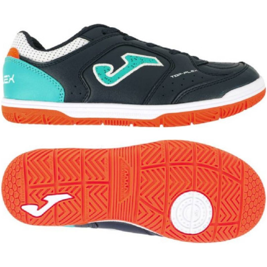 Joma Top Flex Zaalvoetbalschoenen (IN) Kids Donkerblauw Wit Turquoise
