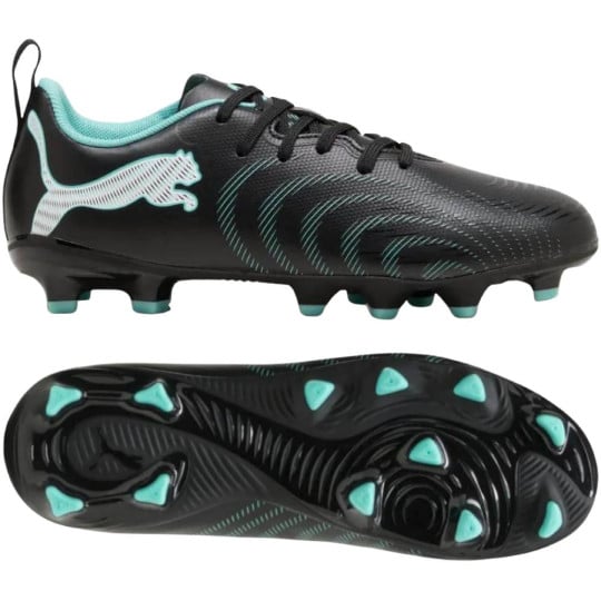 PUMA Future 9 Play Gras / Kunstgras Voetbalschoenen (MG) Kids Zwart Intense Mint Wit