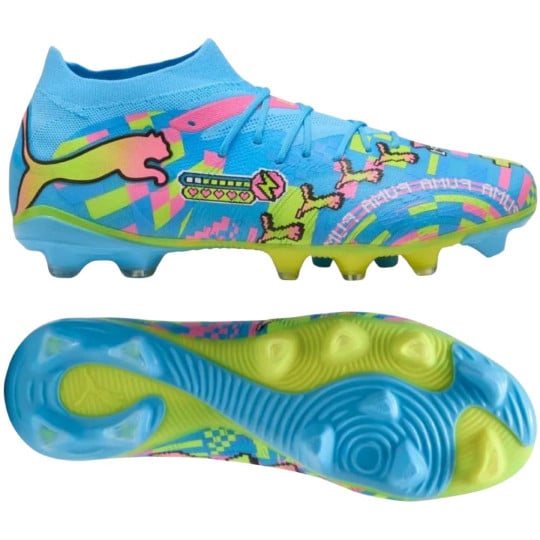 PUMA Future 9 Match ADV Gras / Kunstgras Voetbalschoenen (MG) Felblauw Felroze Neongroen