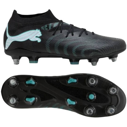 PUMA Future 9 Match IJzeren-Nop Voetbalschoenen (SG) Zwart Intense Mint Wit