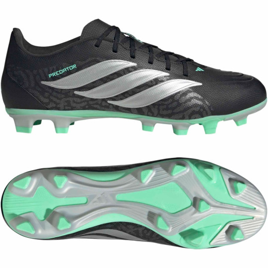 adidas Predator Club Gras / Kunstgras Voetbalschoenen (MG) Zwart Zilver Mintgroen
