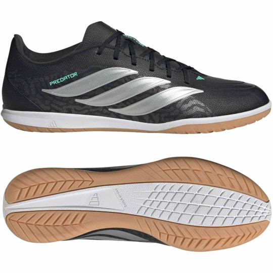 adidas Predator Club Zaalvoetbalschoenen (IN) Zwart Zilver Mintgroen