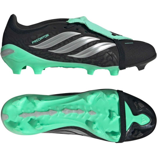 adidas Predator League FT Gazon Naturel Chaussures de Foot (FG) Noir Gris Argenté Vert Menthe