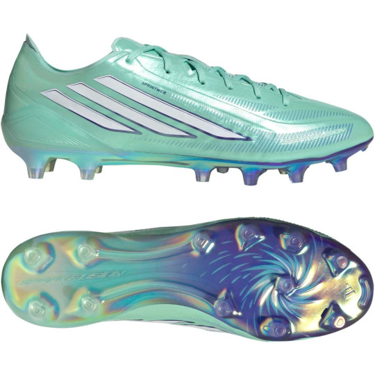adidas F50 Sparkfusion Elite Gras / Kunstgras Voetbalschoenen (MG) Dames Mintgroen Wit Blauw