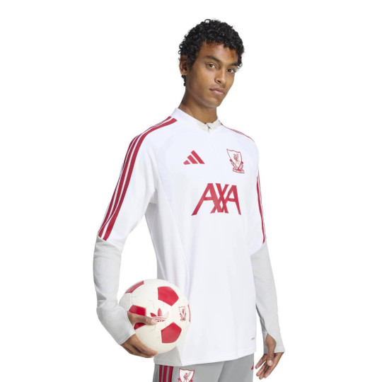 Maillot d'entraînement européen adidas Liverpool 1/4-Zip 2026-2027 blanc rouge gris