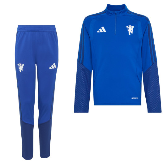 adidas Manchester United Europees Trainingspak 1/4-Zip 2026-2027 Kids Donkerblauw Wit