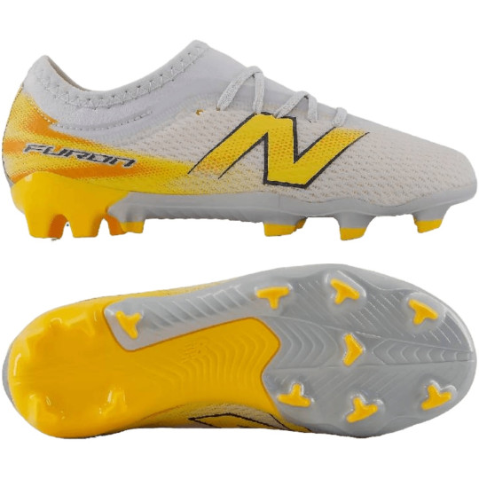 New Balance Furon Team Gras Voetbalschoenen (FG) Kids Wit Oranje