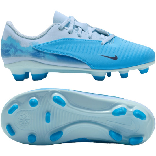 Nike Phantom 6 Low Haaland Club Gras / Kunstgras Voetbalschoenen (MG) Peuters/Kleuters Lichtblauw Blauw Felblauw