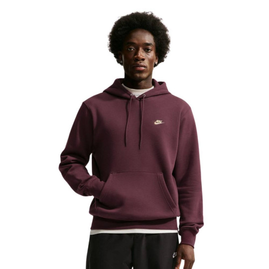 Sweat à capuche en polaire Nike Sportswear Club bordeaux doré