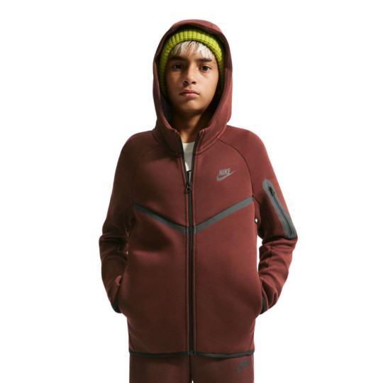 Gilet de sport Nike Tech Fleece pour Enfants, bordeaux et noir