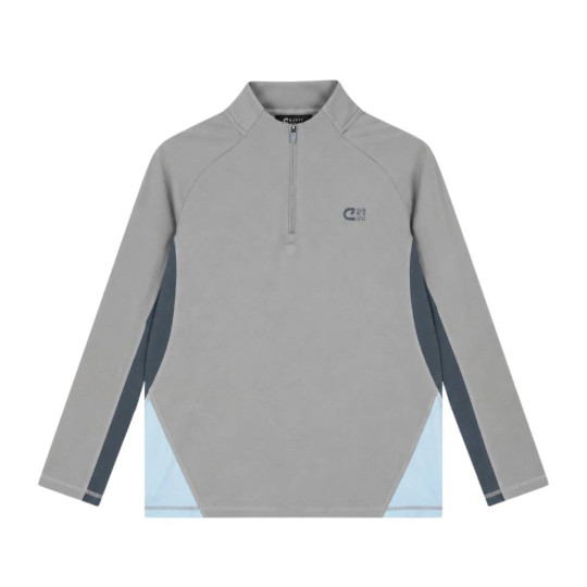 Cruyff Linea Trainingstrui 1/4 Zip Kids Lichtgrijs Donkergrijs Lichtblauw