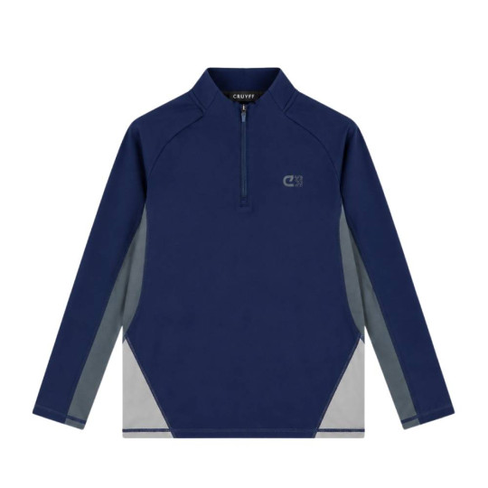 Cruyff Linea Trainingstrui 1/4 Zip Kids Donkerblauw Donkergrijs