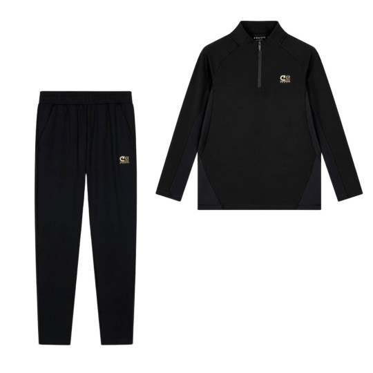 Cruyff Linea Trainingspak 1/4-Zip Kids Zwart