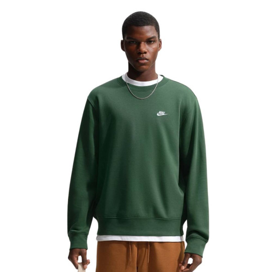 Pull Nike Crew Club vert foncé blanc