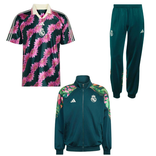adidas Real Madrid Farm Full Set Donkergroen Wit Oranje Roze