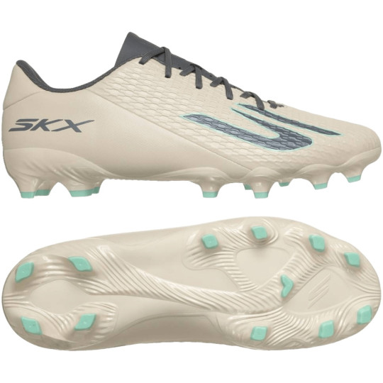 Skechers SKX_2 Club Gras / Kunstgras Voetbalschoenen (MG) Beige Donkergrijs Turquoise