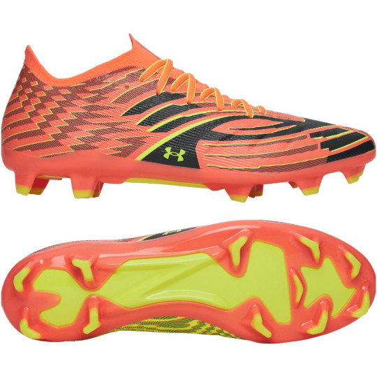 Under Armour Shadow Pro 4 Gazon Naturel Chaussures de Foot (FG) Orange Jaune Noir