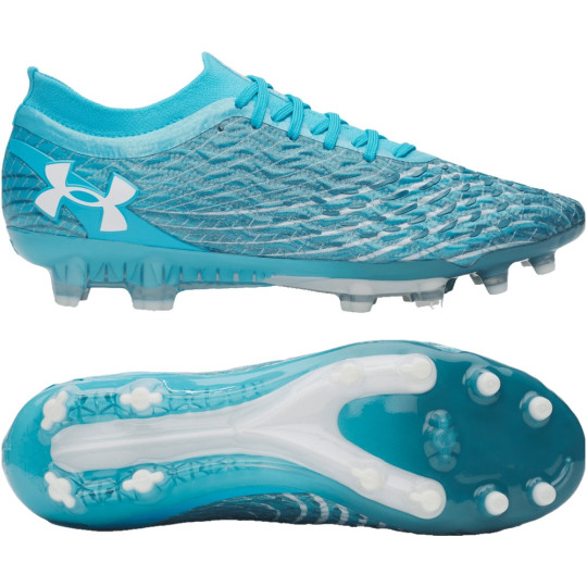 Under Armour Magnetico Elite 5 Gazon Naturel Chaussures de Foot (FG) Bleu Azure Blanc