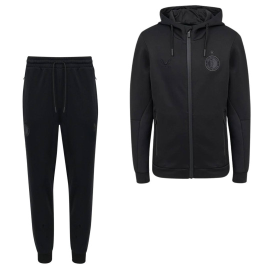 Combinaison de jogging polaire Castore Feyenoord EU Travel à fermeture éclair intégrale 2026-2027, noire
