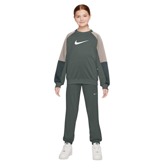 Survêtement Nike Sportswear Crew pour Enfants, vert camouflage, vert foncé, blanc