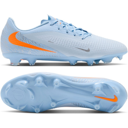 Nike Phantom 6 Low Academy Gras / Kunstgras Voetbalschoenen (MG) Lichtblauw Oranje Zilvergrijs