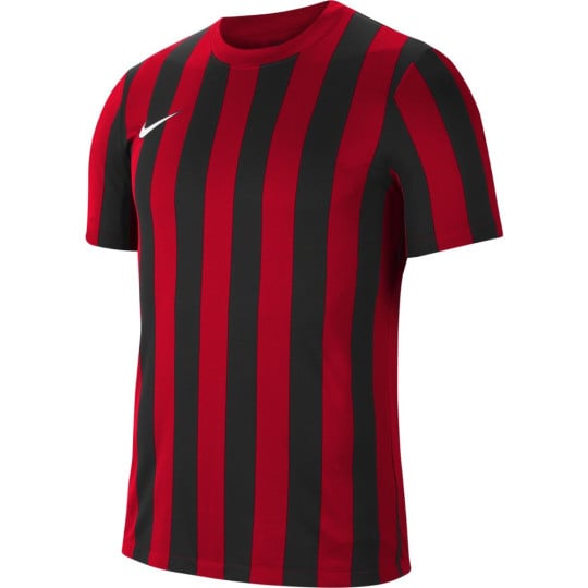 Nike Striped Division IV Football Shirt Red Black