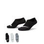 Nike Everyday Plus Lightweight Chaussettes Courtes 3-Pack Femmes Noir Gris Gris Foncé