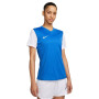 Maillot de foot Nike Dri-Fit Tiempo Premier II pour Femme Bleu Blanc