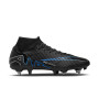 Nike Zoom Mercurial Superfly 9 Academy Crampons Vissés Chaussures de Foot (SG) Anti-Clog Noir Bleu Blanc