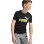 PUMA Essentials+ 2 Logo T-Shirt Enfants Noir Vert Clair Blanc