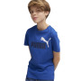 PUMA Essentials+ 2 Logo T-Shirt Kids Blauw Donkerblauw Wit