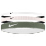 Nike Flex Classic Mixed Width Haarbanden 3-Pack Wit Lichtroze Groen