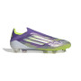 adidas F50 Elite Sans Lacets Gazon Naturel Chaussures de Foot (FG) Mauve Blanc Néon Jaune