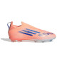 adidas F50 Elite Sans Lacets Gazon Naturel Chaussures de Foot (FG) Enfants Orange Bleu Blanc