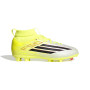 adidas F50 League Mid Gazon Naturel Artificiel Chaussures de Foot (MG) Enfants Néon Jaune Noir Rouge