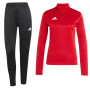 Survêtement adidas Entrada 26 à fermeture éclair 1/4 pour femmes, rouge et noir
