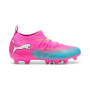 PUMA Future 9 Match Gras / Kunstgras Voetbalschoenen (MG) Kids Felroze Blauw Geel