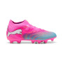 PUMA Future 9 Pro Gras / Kunstgras Voetbalschoenen (MG) Kids Felroze Blauw Geel