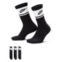 Nike Everyday Elevated Futura Crew Sokken 3-Pack Zwart Wit