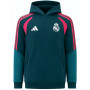 adidas Real Madrid Hoodie 2026-2027 Kids Donkergroen Roze Wit