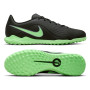 Nike Tiempo Maestro Club Turf Chaussures de Foot (TF) Noir Vert Vif Gris Argenté